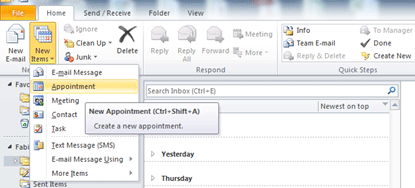 Outlook, Net Item, Appointment